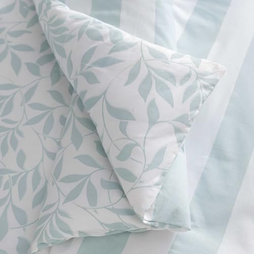 Image of Martha Stewart - Queen Comforter Set, 100% Naturally Soft & Breathable Cotton Bedding, Lightweight for Year Round Comfort, 3 Piece Bed Set with Matching Pillowcases (Copper Vines Blue)
