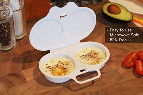 image for SABLEWARE Microwave Egg Poacher - Easy To Use Microwave Egg Cooker Wit