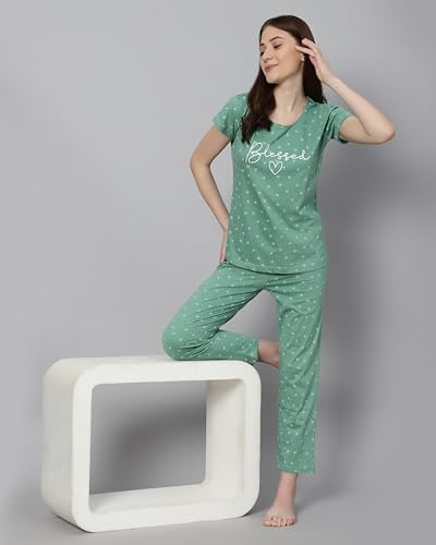 Image of DZZO Women's Cotton Printed Night Suit