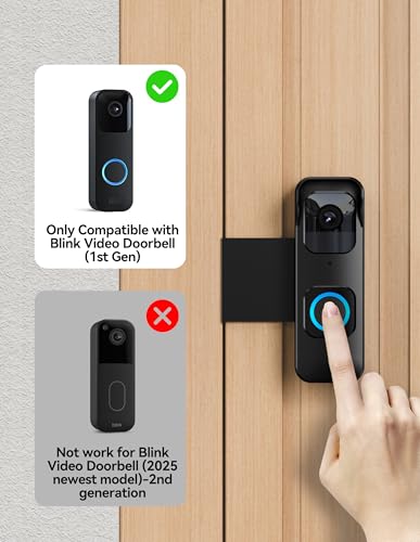 Anti-Theft Blink 1st Gen Doorbell Mount Bracket Wide-Angle, Weatherproof with Rain Cover, Renter Friendly,No-Drill Insta - Additional View