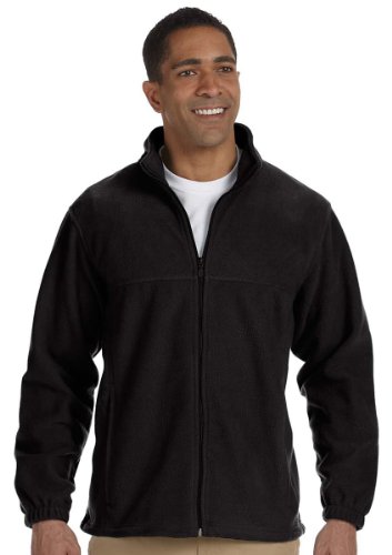 Men's 8 oz. Full-Zip Fleece, 4XL, BLACK