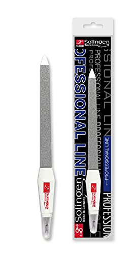 Solingen Professional Nail File - Cuticle Trimmer/Remover | Manicure & Pedicure Tool | 2 in 1 Tool for Your Hand & Foot Fingenails Care | 2 Sided Sapphire Files & Sharp Dead Skin Cutter