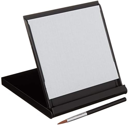 Mini Buddha Board Art Set: Water Drawing Writing Board w/ Mini Water Brush for Mindfulness & Meditation – Zen Based Drawing Board - Painting & Art Supplies – Ideal Relaxation Gifts (5” x 5”, Black)