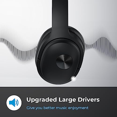 Image of SE7 Hybrid Active Noise Cancelling Over Ear Headphones, ENC Calls, Deep Bass, Bluetooth 5.2, 30H Playtime, Jet Black