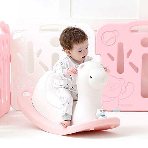 YWSZJ Kinder schöne Schaukelpferd Baby Indoor-Spielplatz Kunststoff Schaukelstuhl Kinder Fahrt auf Tierspielzeug (Color… – Bild 4