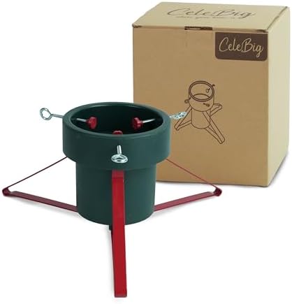 CeleBig Weihnachtsbaumständer für Bäume bis 1,8 m | Manuelle Befestigung mit 3 Schraubmech...