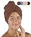 Produktbild pamuq® Haarturban schnelltrocknend 100% Baumwolle | 2er Set | mit 2 Knöpfe | inkl. 4X Haargummis | Dry-Ban Haartrockentuch Turban Handtuch Haarhandtuch Handtuch schnelltrocknend Hair Towel Wrap