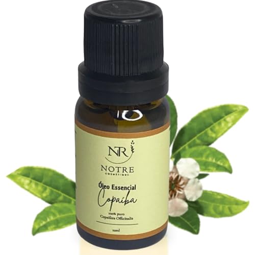 Óleo Essencial de Copaíba 100% Puro, 10ml, Aromaterapia Corporal e Facial Notre Cosmetique