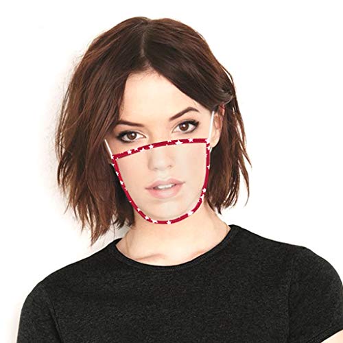 Preisvergleich Produktbild SHUANGA transparent Gesichts Mund, Wiederverwendbare Staubschutzn, Süße Mundschutz Kälteschutz für Unisex wandern Radfahren Camping Outdoor außenbereich Home Office Face Cover Design für Taubstumm