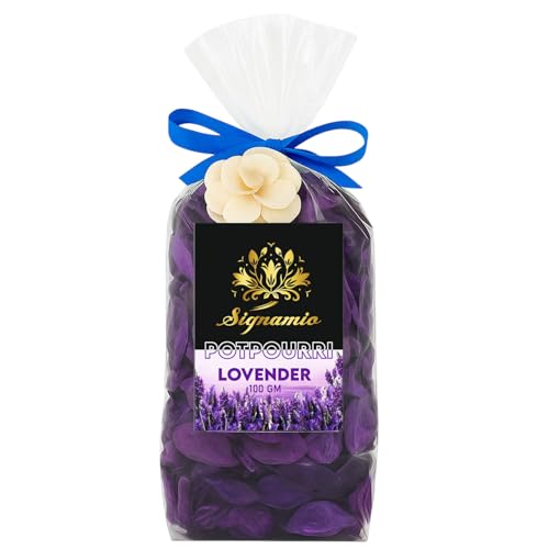 Image of SIGNAMIO Potpourri Flowers - Dry Flowers for Decoration, Scented Dry Flower Mix for Home Decor, Natural Fragrance, Floral Arrangement, Aromatic Bowl Filler, Gift Basket Filler - Lavender