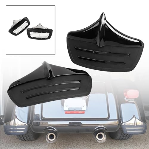 Image of Black Rear Fender Mud Flaps Edge Tip Accents Trim for Harley Tri-Glide Ultra Classics FLHTCUTG 2011-2023 and FLHXXX Street Glide Trikes 2011