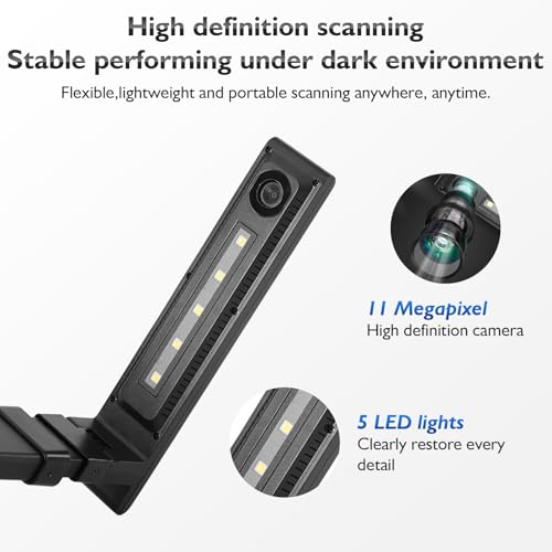 11MP Tragbar Dokumentkamera, Professioneller Buchscanner und Scanner, Dokumentscanner A3/A4 Dokumentenkamera Schneller Scanner, Größe Erfassen, OCR SCA-nner Visualizer für Windows & macOS Verfügbar