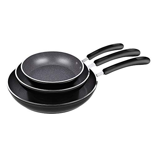 Cook N Home 3 Pieces Frying Saute Pan Set with Non-stick Coating