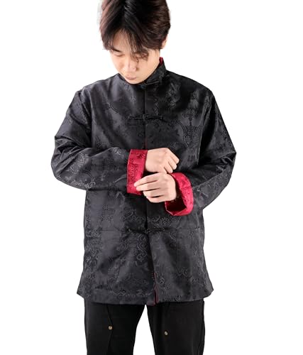 DLSNZ Men's Traditional Chinese Kung Fu Clothing Hanfu & Tang Suit Jacket Wing Chun Uniform Martial Arts Coats