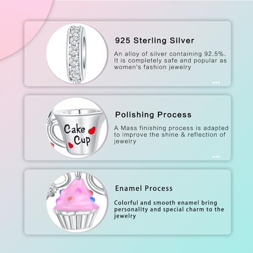 Image of LUXILLA Love You Best Friend Grandma Wife Heart Charm 925 Sterling Silver Charms Fit for Bracelets Necklace Jewelry Gift for Women