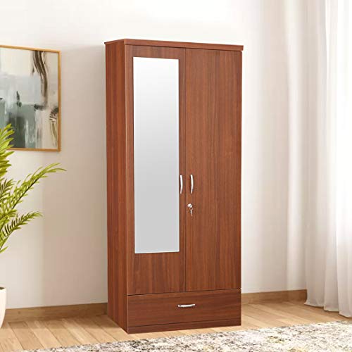 HomeTown Ultima Engineered Wood Two Door Wardrobe in Regato Walnut Colour