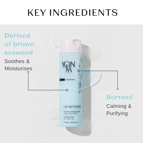 Cleansing Milk Yonka 200ml | 98% Natural Origin Gentle Makeup Remover Milk | Moisturises and Rebalances Skin | All Skin Types, Even Dry and Sensitive | Water Rinsing | Botanical Blend and Brown Algae - Image 2