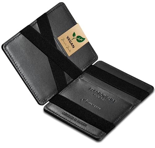 Jaimie Jacobs Flap Boy Slim Magic Wallet ohne Münzfach (Vegan Schwarz)