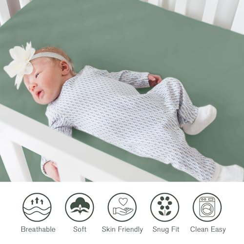 Image of Little Grape Land Crib Sheets for Boys and Girls 2pk Baby Crib Fitted Sheet for Standard Size Crib and Toddler Mattress Super Soft Baby Sheet