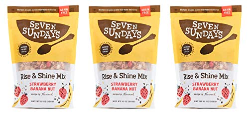 Seven Sundays Keto Rise & Shine Muesli Cereal | 5G Net Carbs | Grain and Gluten Free | No Added Sugar | Strawberry Banana Nut (10oz, Pack of 3)