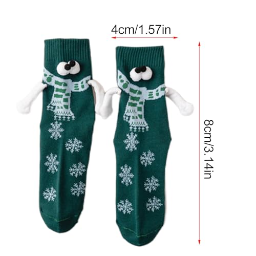 Paar sokken | 1 paar kerstpaarsokken - Magnetische nieuwigheidssokken, warme wintersokken, kerstcadeaus voor dames en heren - Afbeelding 5