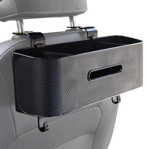 Teksome Caja De Almacenamiento Multifuncional Para El Respaldar Del Asiento Del Coche - Porta Pañuelos Para Auto | Organizador Multifuncional Para Asiento Trasero Con Espacio Para Pañuelos Y Teléfonos