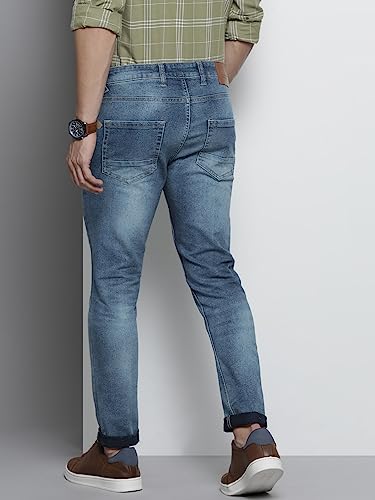 Image of THE INDIAN GARAGE CO Men Slim Fit Solid Mid-Rise Stretchable Jeans
