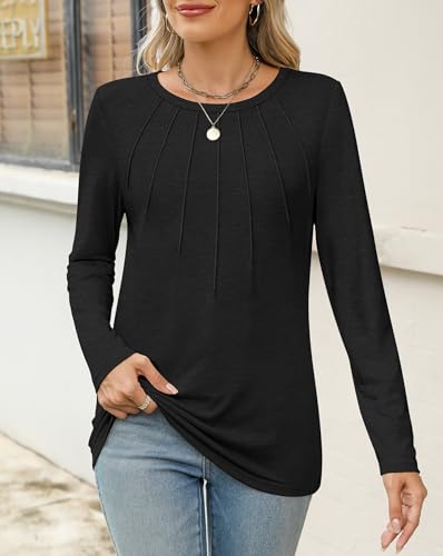 Women's Pleated Long Sleeve Blouse - $4.99 Casual Fashion Top - Image 3