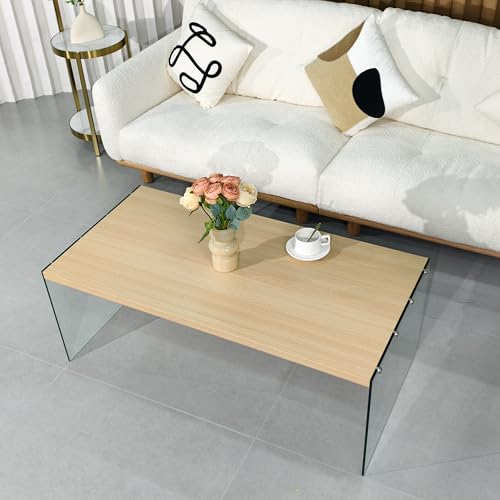 Table basse salon bois et verre pour rompre le manque de rangement - 5