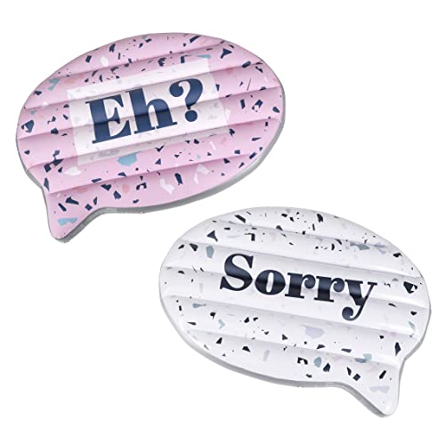 FLOAT-EH Canadian Speech Bubble Pool Float for Adults- Double-Sided Float, with 'Eh?' and 'Sorry' - Floaties Inspired by The North
