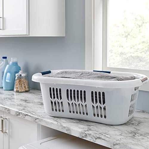 Rubbermaid-Laundry-Basket-XL-Hip-Hugger-Basket-21-Bushel-White-Laundry-StorageBathroomBedroomHome-Closet