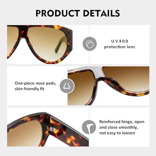 SCVGVER Oversized Sunglasses Womens, Aviator Sunglasses for Women Men, Retro 70s Shades Glasses, UV400 Protection4