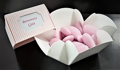Boîtes à dragées en forme de fleur pour table de baptême et communion