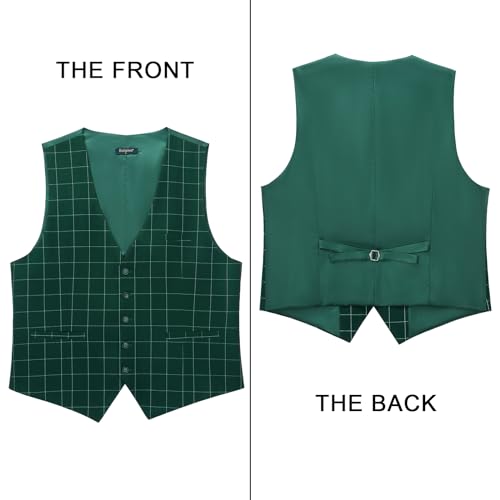 Image of Enlision Men's Suit Vest Business Formal Dress Waistcoat Solid Color Vest for Suit or Tuxedo