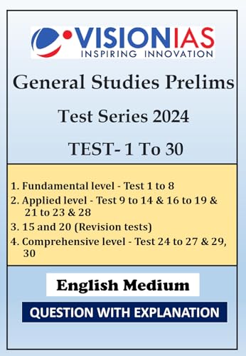 Image of Vision IAS UPSC prelims test series 2024 | Test 1 To 30 With Solutions | 23 Subject-wise Test + 7 Full length Test