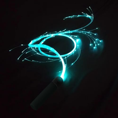 Látigo, luces giratorias LED Up que bailan de fibra óptica, 4 modos de iluminación variables Whips, Látigo de fibra óptica alimentado por batería reutilizable, látigos que brillan intensamente con 4 m