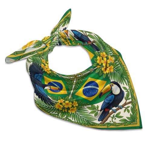 KXBAVPP Brazil Flag Bandana 25x25 Patriotic Square Bandanas for Headband Scarf Hair Wrap Scarves Neck Scarf Brazil (1)