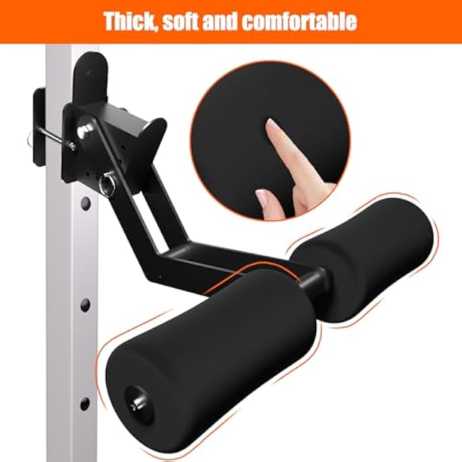 Nordic Hamstring Curl Pro Attachment - Adjustable Power Rack Leg Lock with High-Density Recovery Foam Padding, Compatible with 5/8 & 1 Holes - Home Gym Strength Training Equipment