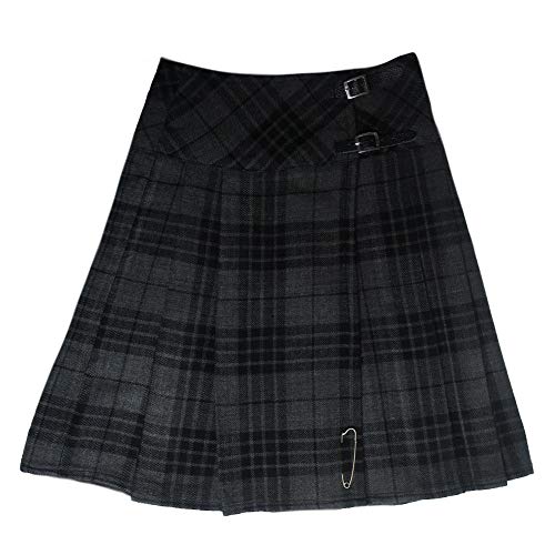 Womens Grey Granite 23 inch Plaid Kilt Skirt Size US 18
