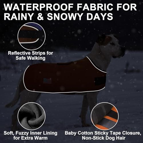 Image of BEAUTYZOO Dog Winter Coat for X-Large Dogs, Waterproof Canvas Jackets