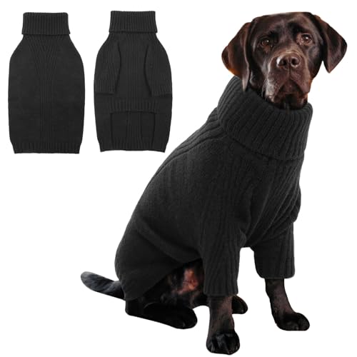 Image of IECOii XXL Dog Sweater,Thermal Knit Turtleneck Big Dog Sweater with Sleeve