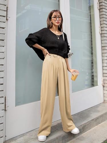 KOTTY Women's White Cotton Blend Trousers Cream - Image 6