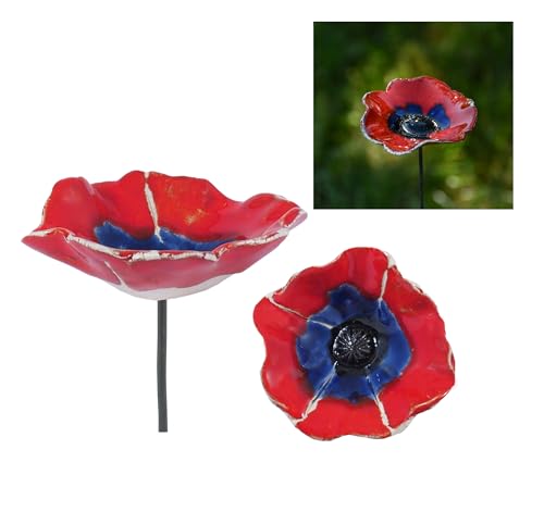 Midene Gartenstecker Keramik Handgefertigt - Gartendeko für Draußen...