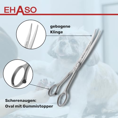 EHASO Gebogene Hundeschere Rostfrei, 18cm matt