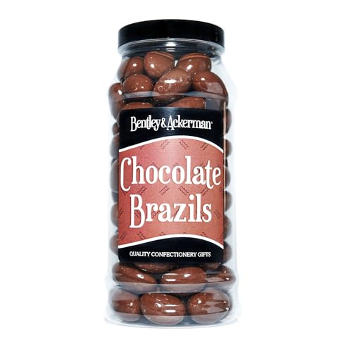 Chocolate Brazil Nuts - (600g) Original Chocolate Covered Brazil Nuts in a Gift Jar by Bentley & Ackermans Sweet shop.