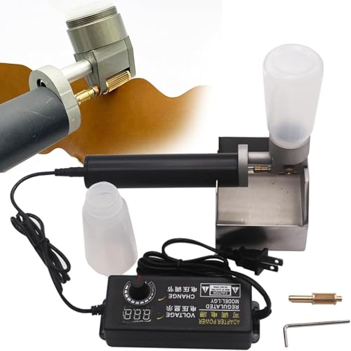 Kit de machine portable avec vitesse réglable pour le traitement des bords du cuir et du tissu, comprend un seau de teinture et plusieurs têtes de stylo