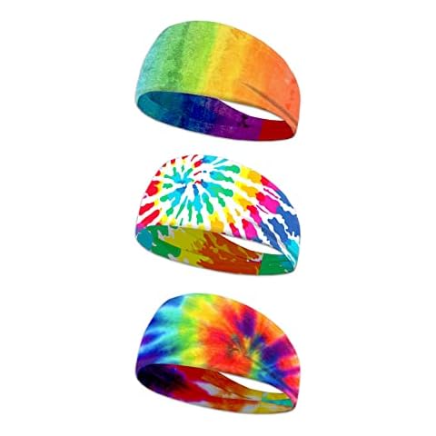 Kuiaobaty Rainbow Tie Dye Sports Headbands Cover