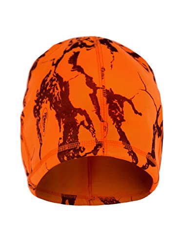 Natural Gear Blaze Camo Fleece Skull Cap, Orange Camouflage Beanie, Camo Hunting (Blaze Camo)