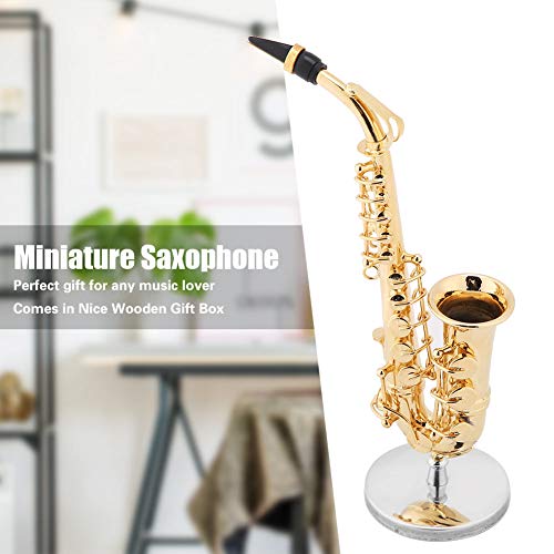 Zjchao Miniature Alto Saxophone Delicated Gold Plated Mini Instrument Ornament With Case, And Decoration #TOP2