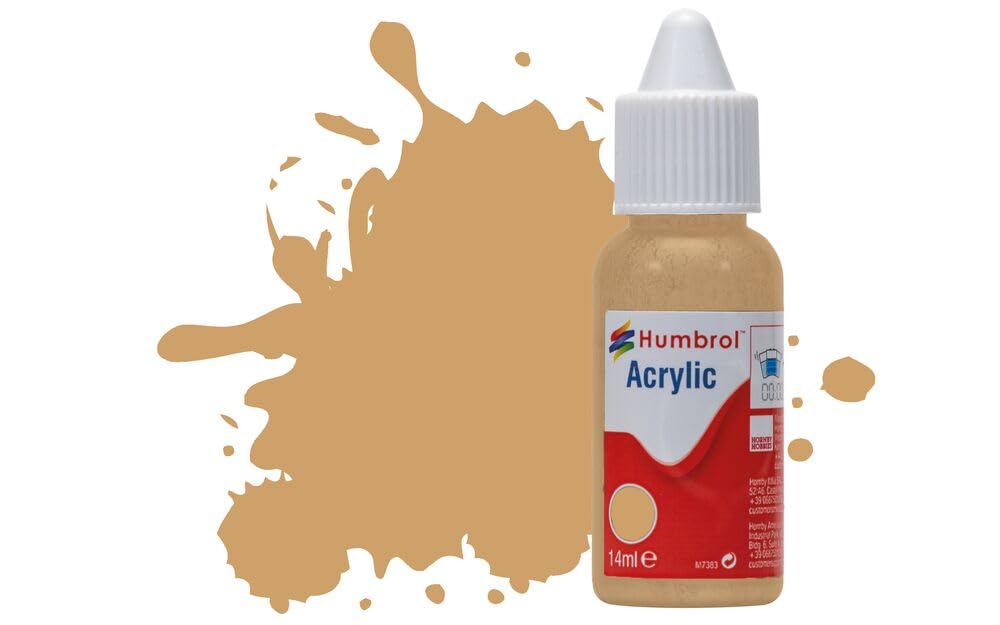 Humbrol Acrylic Paint No 94 Brown Yellow Matt 14ml Fast Dry Model Making DB0094